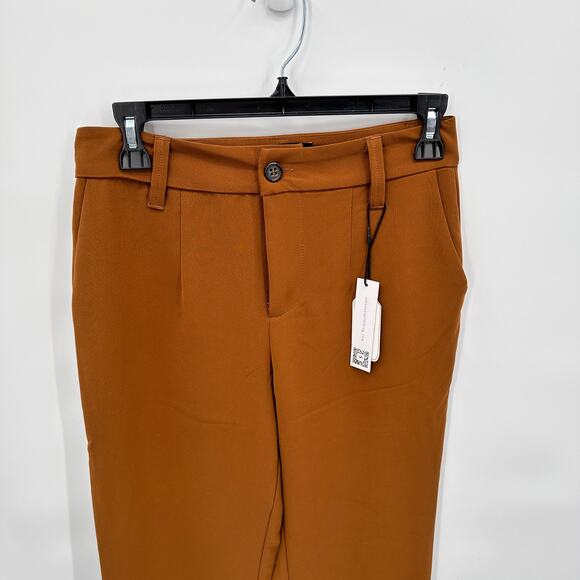 SANCTUARY NWT Noho Split Hem Dress Trouser Pant in Warm Dark Khaki // 26 - Picture 6 of 12